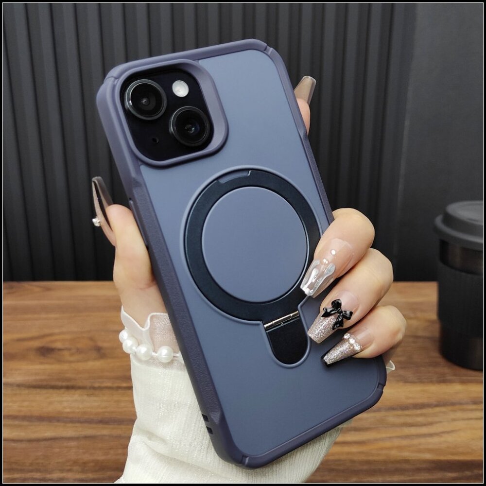 Slate Blue Rugged Case with Ring Kickstand